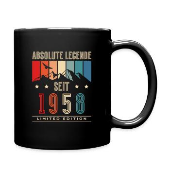 65er Geboren 1958 Jahrgang Vintage 65 Geburtstag - Tasse einfarbig - Schwarz - Rechts