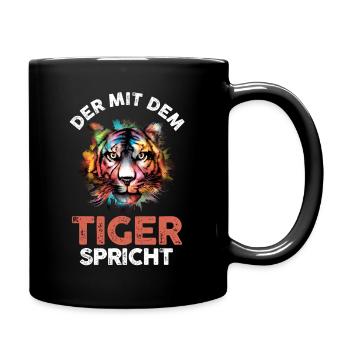 Tiger Motiv - Tasse einfarbig - Schwarz - Rechts