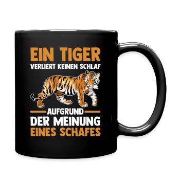 Tiger Motiv - Tasse einfarbig - Schwarz - Rechts
