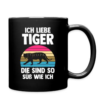 Tiger Motiv - Tasse einfarbig - Schwarz - Rechts