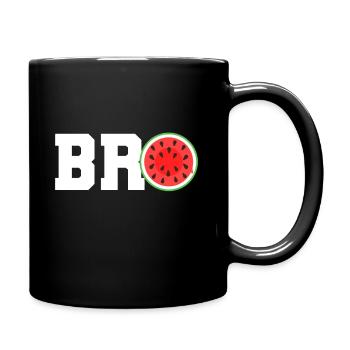 Watermelon Bro Cute Summer Vacation Brother - Full Colour Mug - black - Right