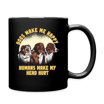 Les chiens me rendent heureux humain me font mal à la tête Doglove - Mug uni - noir - Droite
