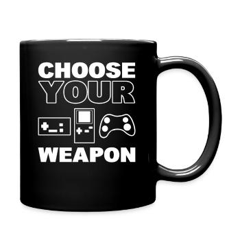 Choose Your Weapon Spieler - Tasse einfarbig - Schwarz - Rechts