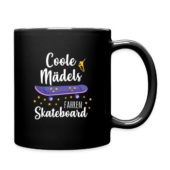 Coole Mädels fahren Skateboard - Tasse einfarbig - Schwarz - Rechts