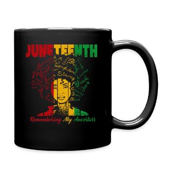 Juneteenth 1865 Gedenken an meine Vorfahren - Tasse einfarbig - Schwarz - Rechts