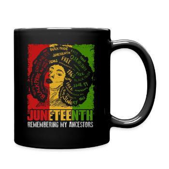 Juneteenth 1865 Gedenken an meine Vorfahren - Tasse einfarbig - Schwarz - Rechts