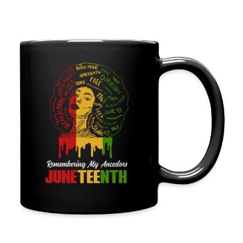 Juneteenth 1865 Remembering My Ancestors - Full Colour Mug - black - Right