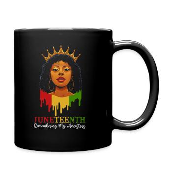 Juneteenth 1865 Gedenken an meine Vorfahren - Tasse einfarbig - Schwarz - Rechts