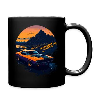 Klassischer Sportwagen - Tasse einfarbig - Schwarz - Rechts