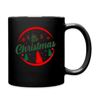 It´s Christmas rundes Weihnachts Design - Tasse einfarbig - Schwarz - Rechts