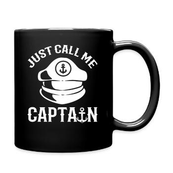 Just Call Me Captain Kapitän zur See - Tasse einfarbig - Schwarz - Rechts