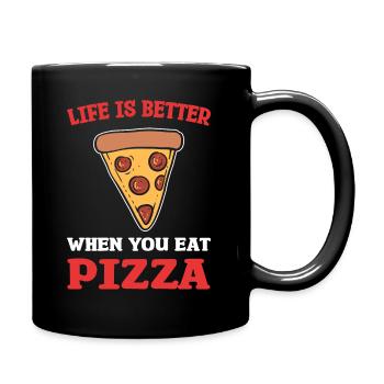 La vie est meilleure quand vous mangez pizza pizza chef - Mug uni - noir - Droite
