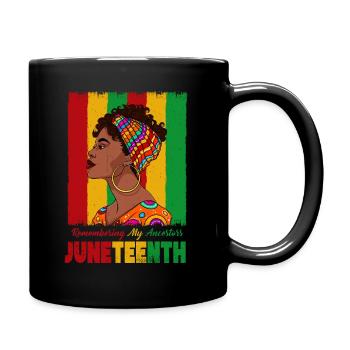 Juneteenth 1865 Remembering My Ancestors - Full Colour Mug - black - Right