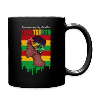 Juneteenth 1865 Remembering My Ancestors - Full Colour Mug - black - Right