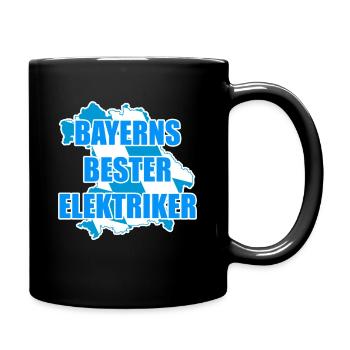 Lustiger Spruch Elektriker Bayern - Tasse einfarbig - Schwarz - Rechts
