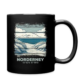 Insel Norderney Nordsee Strand - Tasse einfarbig - Schwarz - Rechts