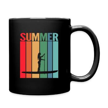 Retro SUP Standup Paddle Board Sommer Geschenk - Tasse einfarbig - Schwarz - Rechts