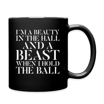 I'm a beauty in the basketball hall - Full Colour Mug - black - Right