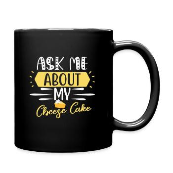 Heavenly delicious: Ask me about my cheesecake - Full Colour Mug - black - Right