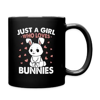 Nur ein Mädchen, das Hasen liebt - Tasse einfarbig - Schwarz - Rechts