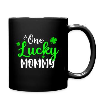 Eine glückliche Mama Irisches Kleeblatt St. Patricks Day Spaß - Tasse einfarbig - Schwarz - Rechts