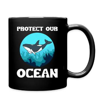 Protect Our Ocean Meeresschützer - Tasse einfarbig - Schwarz - Rechts