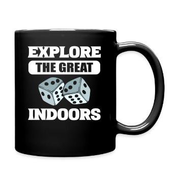 Explorez le grand amateur de jeux de société à l’intérieur - Mug uni - noir - Droite