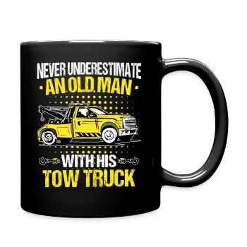 Abschleppwagen Truck Abschlepper - Tasse einfarbig - Schwarz - Rechts