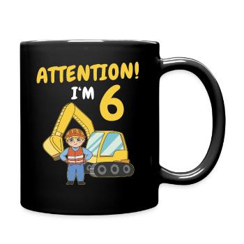 Cadeau 6 ans anniversaire garçon ou fille - Mug uni - noir - Droite