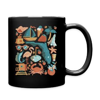 Florida Doodles États-Unis Miami Orlando Amérique - Mug uni - noir - Droite