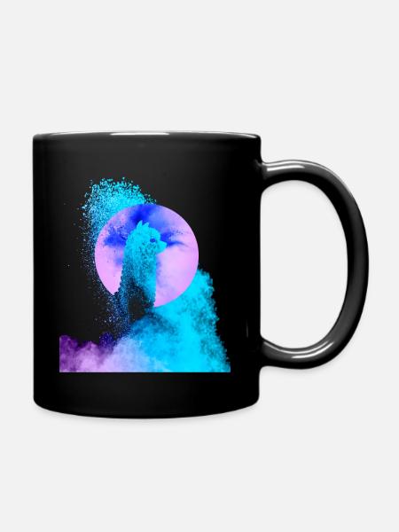Abstract Alpaca - Tasse einfarbig - Schwarz