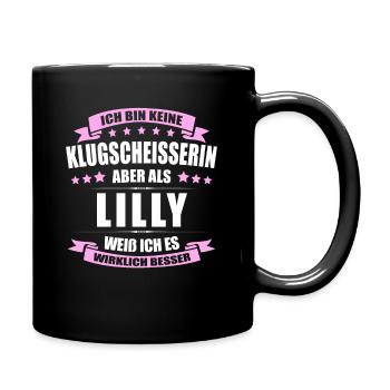 Name Lilly Vorname Klugscheisserin Namenstag - Tasse einfarbig - Schwarz - Rechts