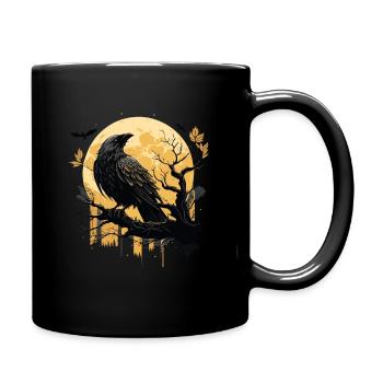 Wikinger Saga Munin und Kunin Rabe Odins Wikinger - Tasse einfarbig - Schwarz - Rechts