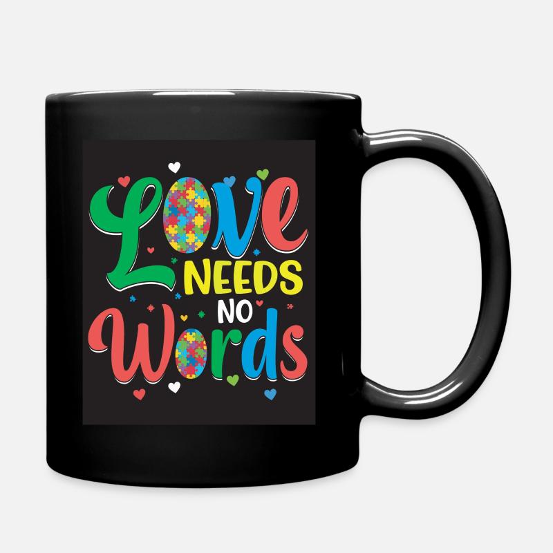 Love needs no words. Langage universel - Mug uni - noir