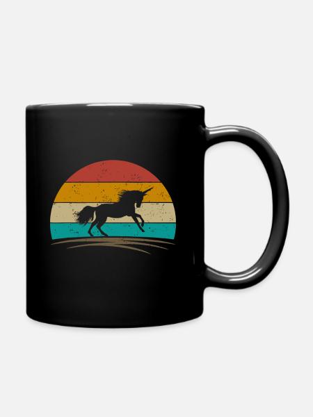 Vintage Unicorn Retro Distressed Unicorn Lover - Mug uni - noir