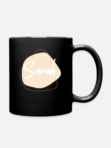 SARAH Namensprint - Tasse einfarbig - Schwarz