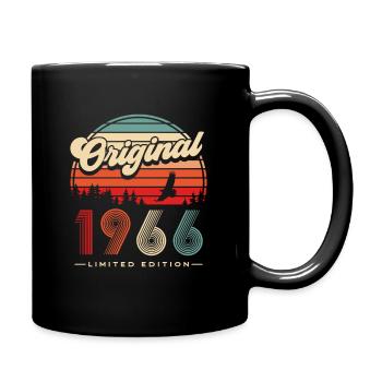 Jahrgang 1966 geboren Vintage Geburtstagsgeschenk - Tasse einfarbig - Schwarz - Rechts