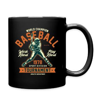Baseball graphic - Full Colour Mug - black - Right