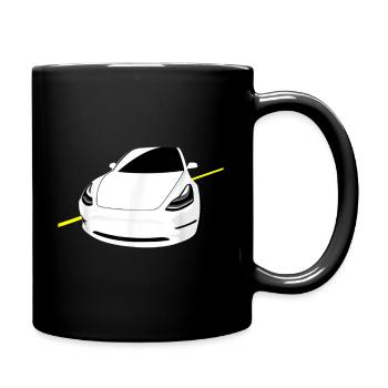 Electric Car, Drive The Future, Zero Emissions - Full Colour Mug - black - Right