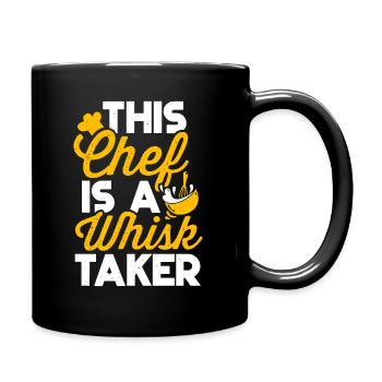 Chefkoch Schneebesen Taker Lustige Küche Kochen Liebhaber - Tasse einfarbig - Schwarz - Rechts