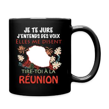 Réunion Message Humour Pour Homme Ou Femme - Mug uni - noir - Droite