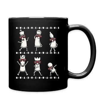 Dancing chess pieces Chess players - Full Colour Mug - black - Right