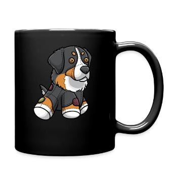 Berner Sennenhund Hund Bouvier Bernois Als - Tasse einfarbig - Schwarz - Rechts