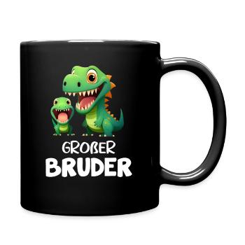 Großer Bruder Dino stolzer Dinosaurier T-Rex - Tasse einfarbig - Schwarz - Rechts
