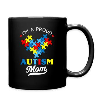 Je suis une fière maman Sensibilisation à l’autisme Cœur autiste - Mug uni - noir - Droite