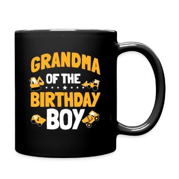 Grandma of the Birthday Boy Construction Worker - Full Colour Mug - black - Right