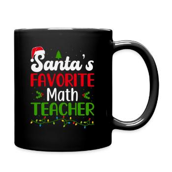 Santa ́s favorite math teacher Mathematik Christmas - Full Colour Mug - black - Right