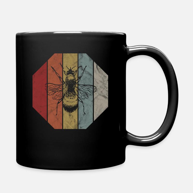 Retro Biene Imker Geschenk Insekt - Tasse einfarbig - Schwarz