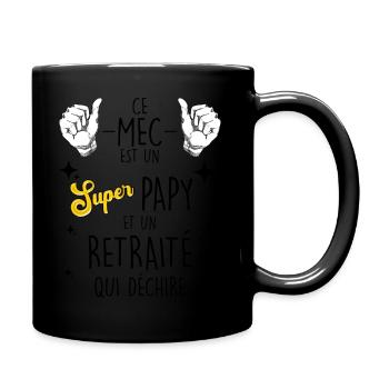 Super Papy A La Retraite Humour Collègue - Mug uni - noir - Droite
