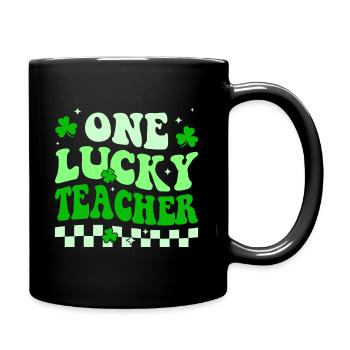 Un professeur chanceux Groovy Retro Happy St Patrick - Mug uni - noir - Droite